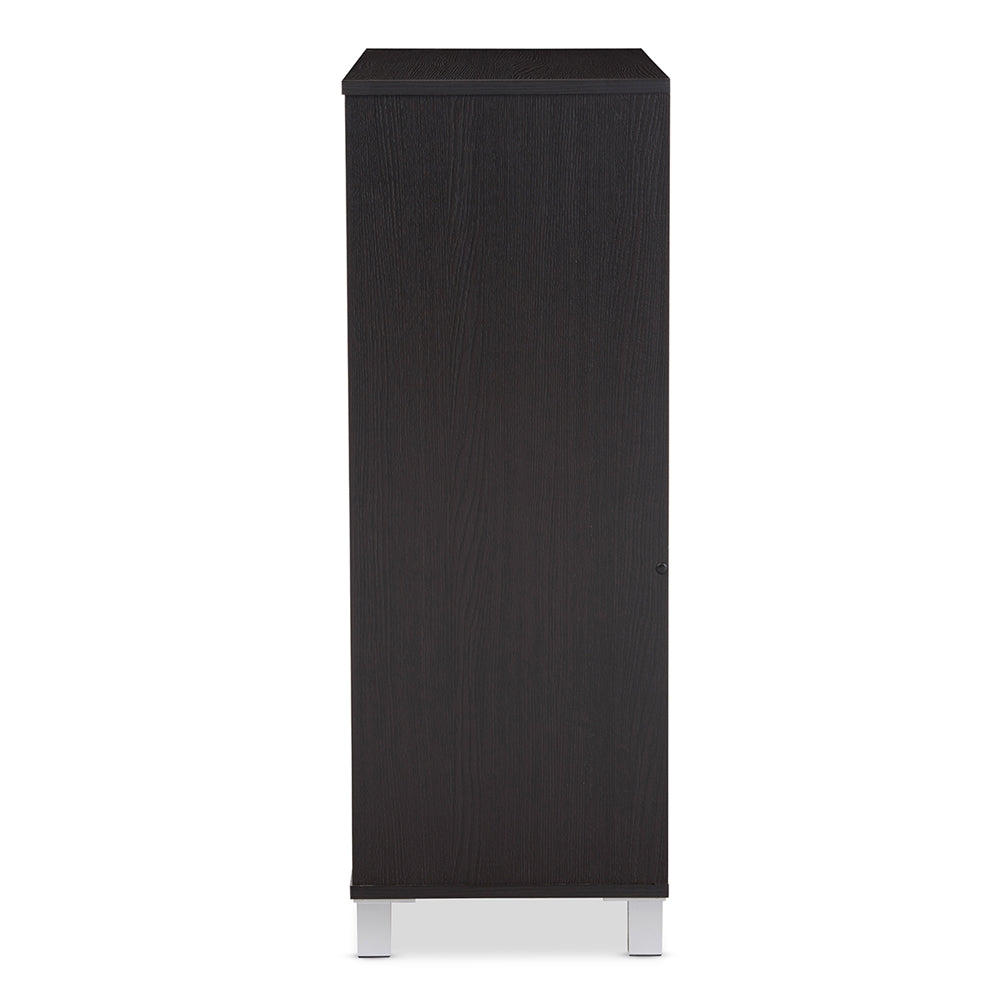 Baxton Studio - Shirley Shoe Cabinet in Dark Brown - SR-002-Espresso view 3