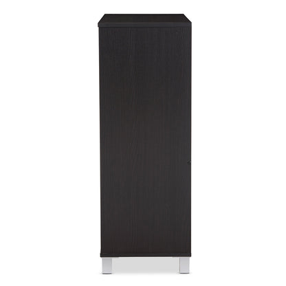 Baxton Studio - Shirley Shoe Cabinet in Dark Brown - SR-002-Espresso view 3