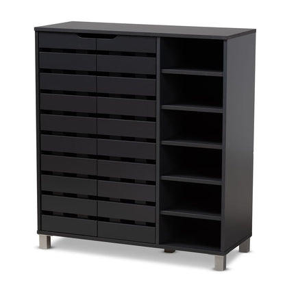 Baxton Studio - Shirley Shoe Cabinet in Dark Gray - SR-002-Dark Grey view 1