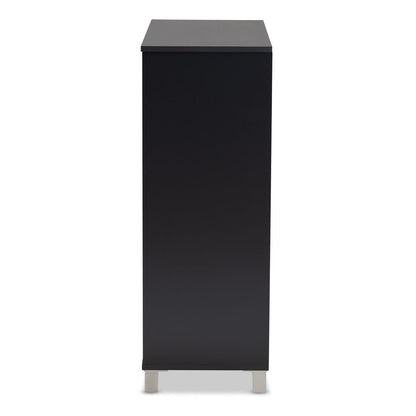 Baxton Studio - Shirley Shoe Cabinet in Dark Gray - SR-002-Dark Grey view 4