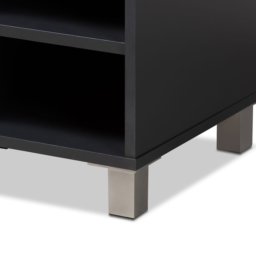 Baxton Studio - Shirley Shoe Cabinet in Dark Gray - SR-002-Dark Grey view 5