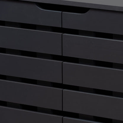 Baxton Studio - Shirley Shoe Cabinet in Dark Gray - SR-002-Dark Grey view 6