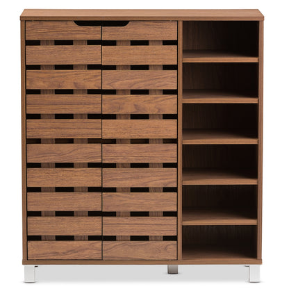 Baxton Studio - Shirley Shoe Cabinet in "Walnut" Brown - SR-002-Walnut view 2