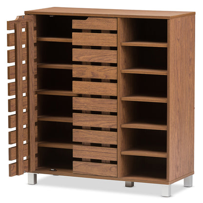 Baxton Studio - Shirley Shoe Cabinet in "Walnut" Brown - SR-002-Walnut view 3