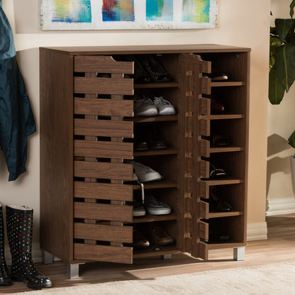Baxton Studio - Shirley Shoe Cabinet in "Walnut" Brown - SR-002-Walnut view 5