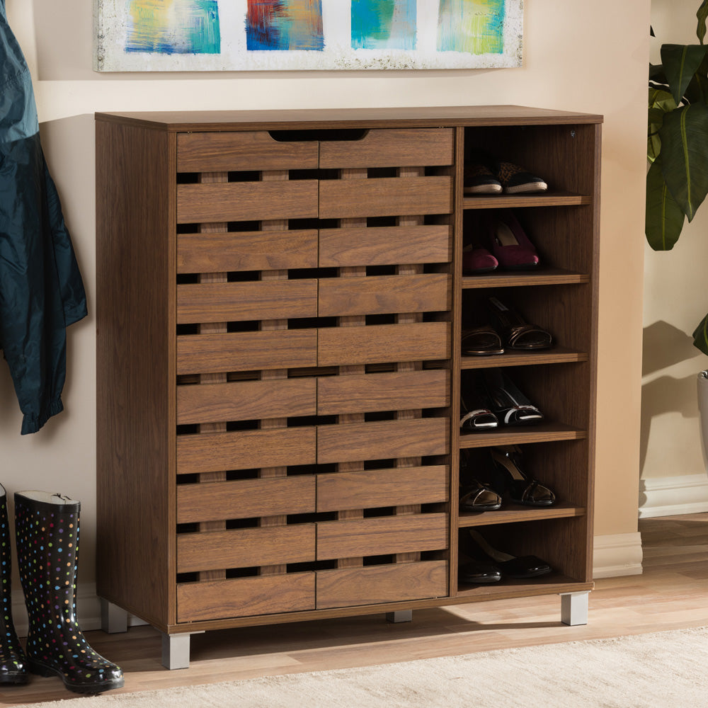 Baxton Studio - Shirley Shoe Cabinet in "Walnut" Brown - SR-002-Walnut view 6