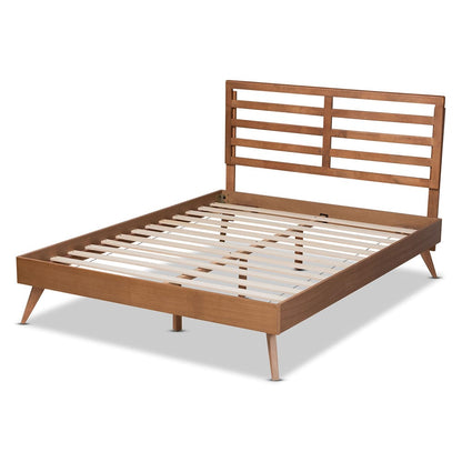 Baxton Studio - Shiro Full Size Bed in Ash Walnut - Shiro-Ash Walnut-Full view 3