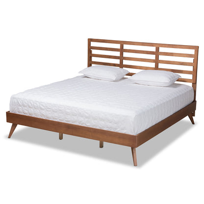 Baxton Studio - Shiro King Size Bed in Ash Walnut - Shiro-Ash Walnut-King view 1