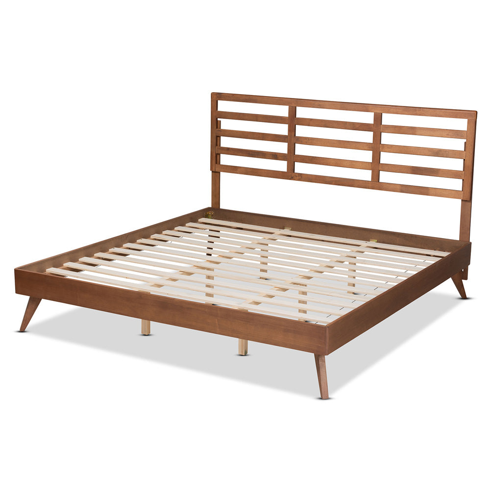 Baxton Studio - Shiro King Size Bed in Ash Walnut - Shiro-Ash Walnut-King view 3