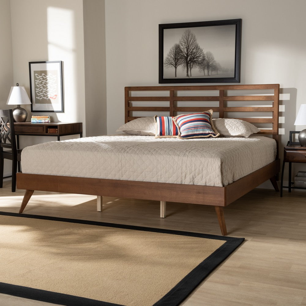 Baxton Studio - Shiro King Size Bed in Ash Walnut - Shiro-Ash Walnut-King view 6