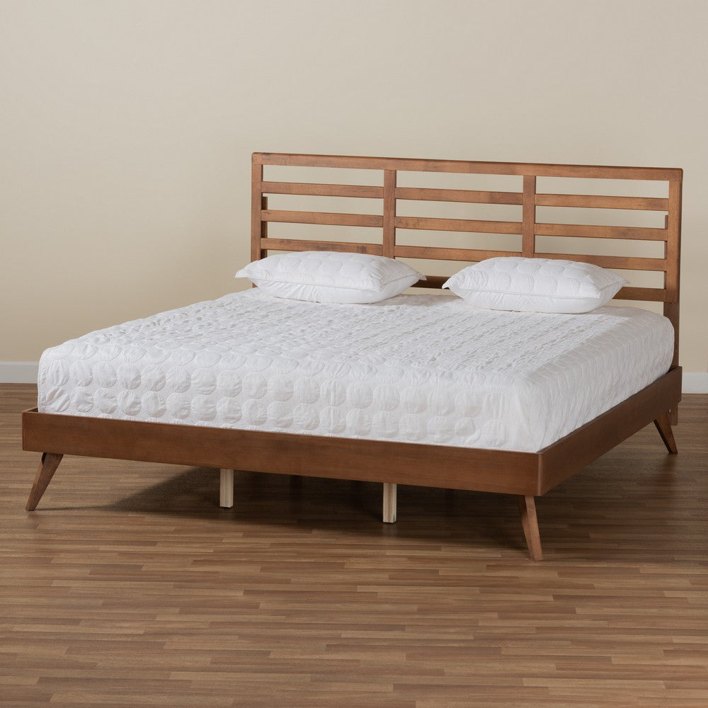 Baxton Studio - Shiro King Size Bed in Ash Walnut - Shiro-Ash Walnut-King view 7
