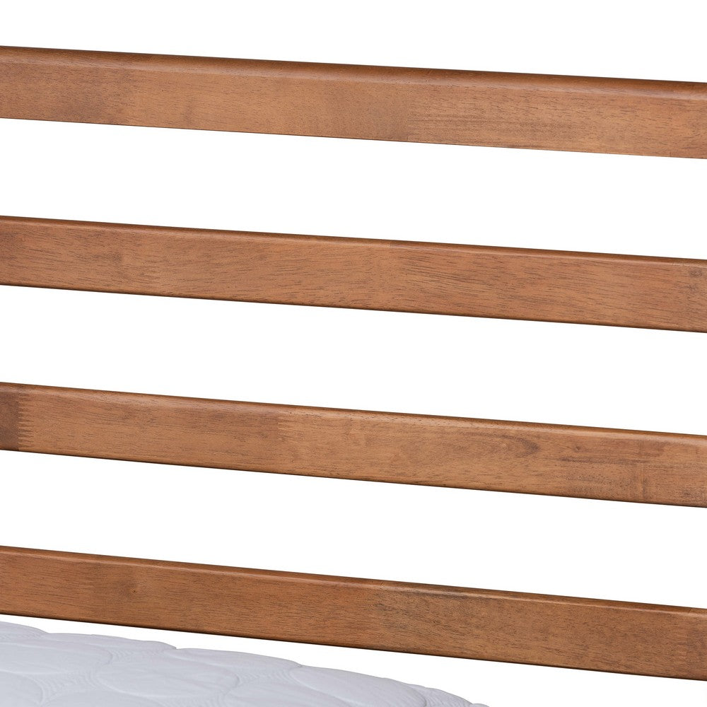 Baxton Studio - Shiro Queen Size Bed in Ash Walnut - Shiro-Ash Walnut-Queen view 4