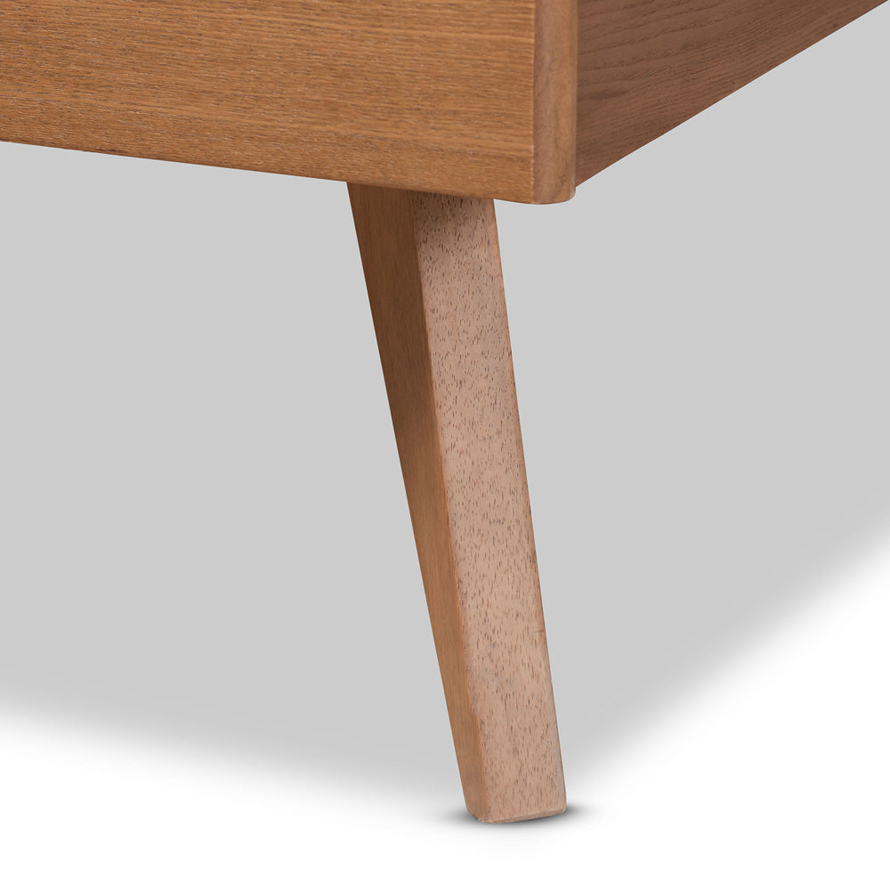 Baxton Studio - Shiro Queen Size Bed in Ash Walnut - Shiro-Ash Walnut-Queen view 5