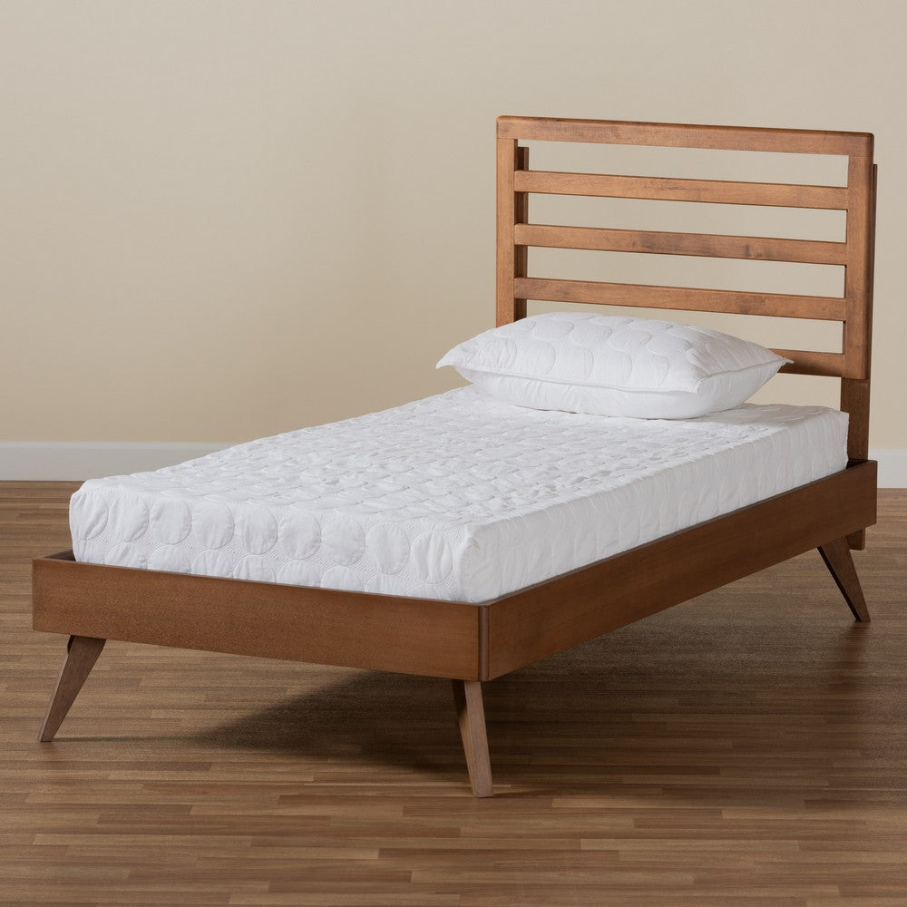 Baxton Studio - Shiro Twin Size Bed in Ash Walnut - Shiro-Ash Walnut-Twin view 7