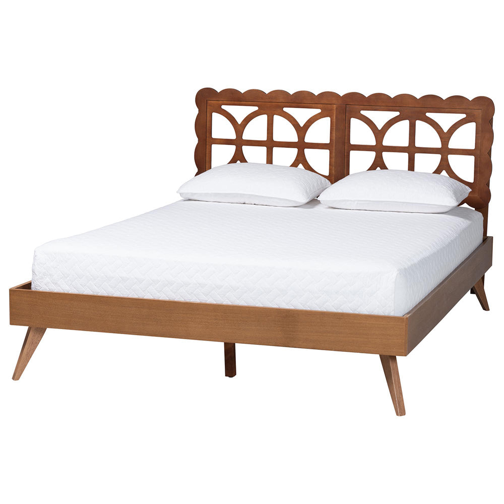 Baxton Studio - Shukura Queen Size Bed in Ash Walnut - Shukura-Ash Walnut-Queen view 1