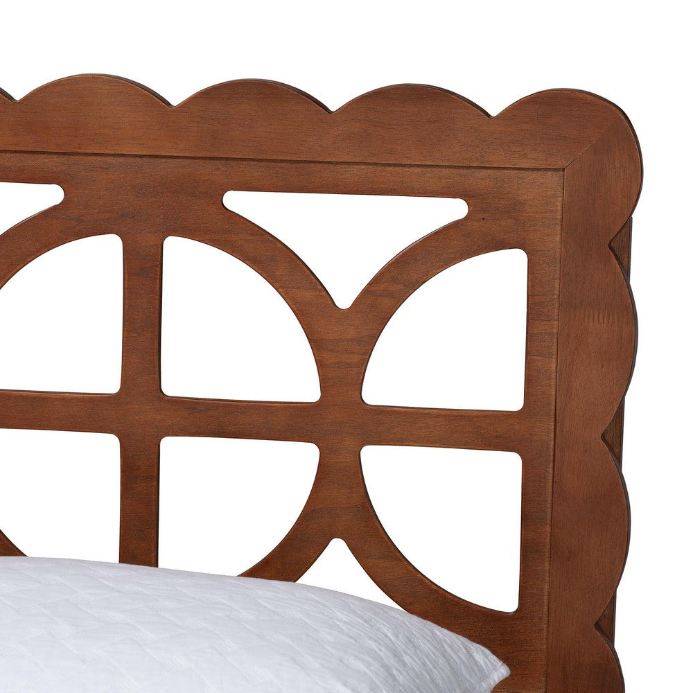 Baxton Studio - Shukura Queen Size Bed in Ash Walnut - Shukura-Ash Walnut-Queen view 4