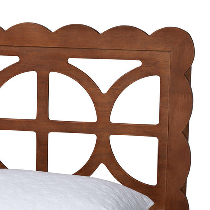 Baxton Studio - Shukura Queen Size Bed in Ash Walnut - Shukura-Ash Walnut-Queen view 4