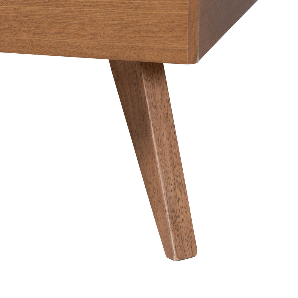 Baxton Studio - Shukura Queen Size Bed in Ash Walnut - Shukura-Ash Walnut-Queen view 5