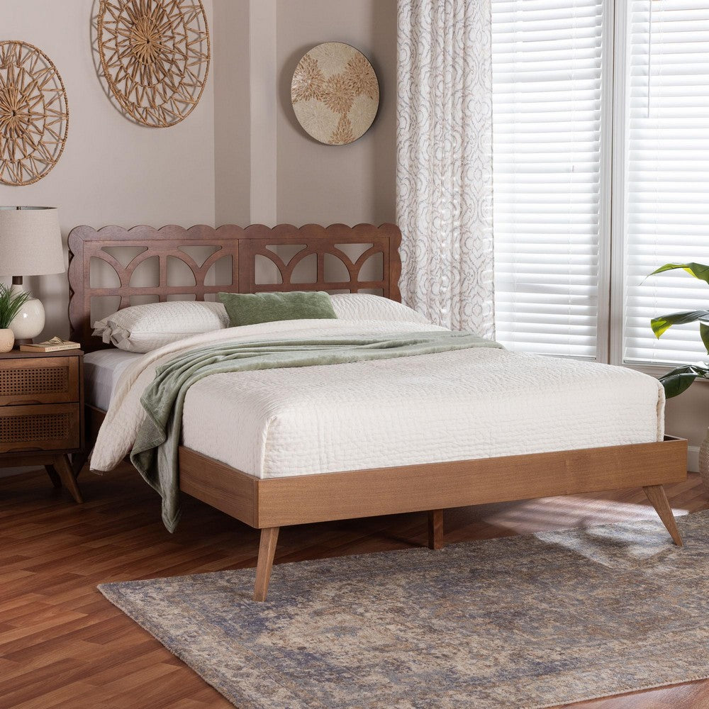 Baxton Studio - Shukura Queen Size Bed in Ash Walnut - Shukura-Ash Walnut-Queen view 7