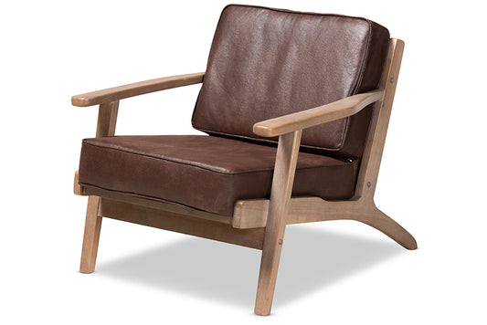Baxton Studio - Sigrid Chair - Sigrid-Dark Brown/Antique Oak-CC view 1