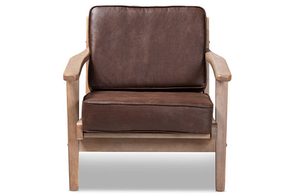 Baxton Studio - Sigrid Chair - Sigrid-Dark Brown/Antique Oak-CC view 2
