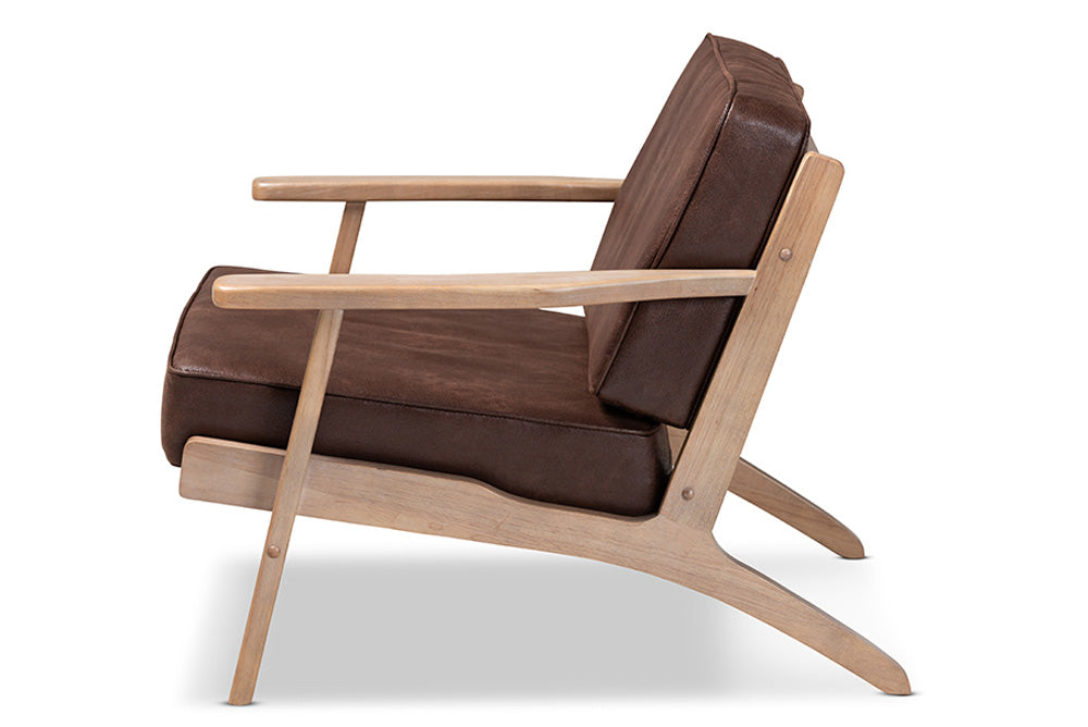 Baxton Studio - Sigrid Chair - Sigrid-Dark Brown/Antique Oak-CC view 3