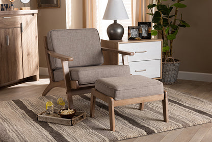 Baxton Studio - Sigrid Chair with Footstool - Sigrid-Light Grey/Antique Oak-2PC Set view 5