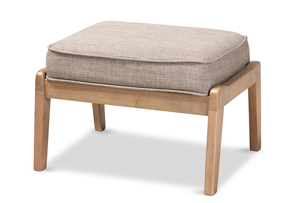 Baxton Studio - Sigrid Chair with Footstool - Sigrid-Light Grey/Antique Oak-2PC Set view 6