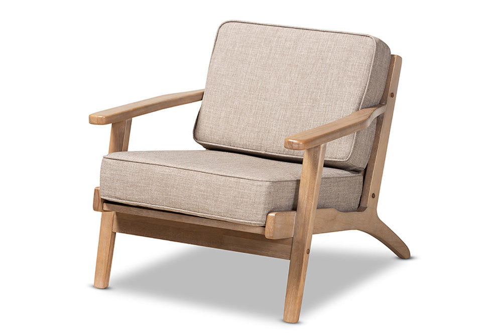 Baxton Studio - Sigrid Chair with Footstool - Sigrid-Light Grey/Antique Oak-2PC Set view 7