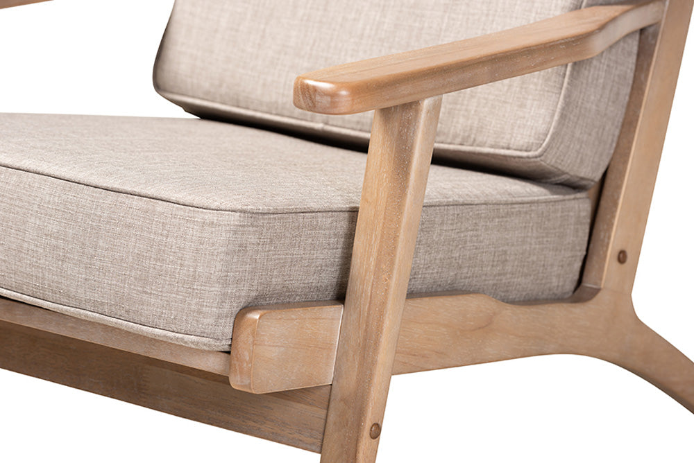 Baxton Studio - Sigrid Chair with Footstool - Sigrid-Light Grey/Antique Oak-2PC Set view 9