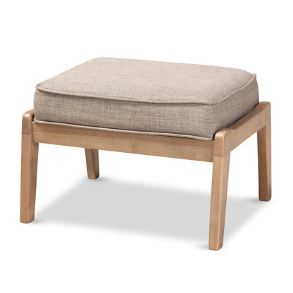 Baxton Studio - Sigrid Ottoman in Light Grey/Antique Oak - Sigrid-Light Grey/Antique Oak-Otto view 1