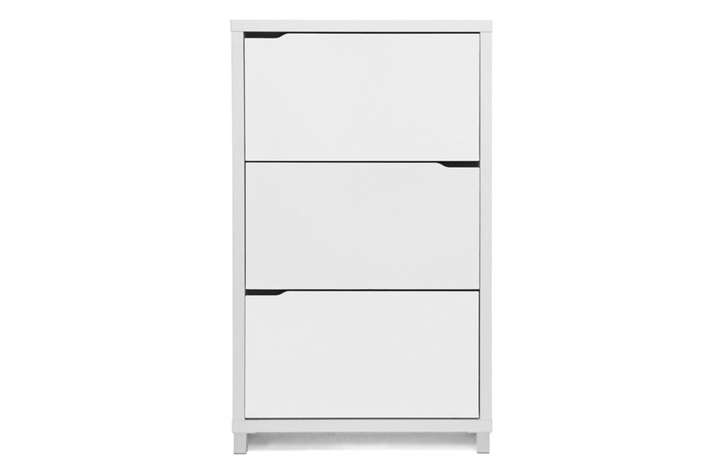 Baxton Studio - Simms Shoe Cabinet in White - FP-3OUSH-WHITE view 1