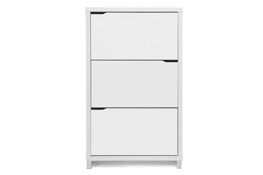 Baxton Studio - Simms Shoe Cabinet in White - FP-3OUSH-WHITE view 2