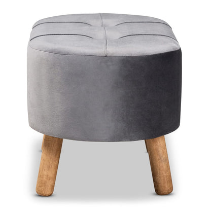Baxton Studio - Simone Ottoman in Grey/Natural - JY19A222-Grey/Natural-Otto view 3