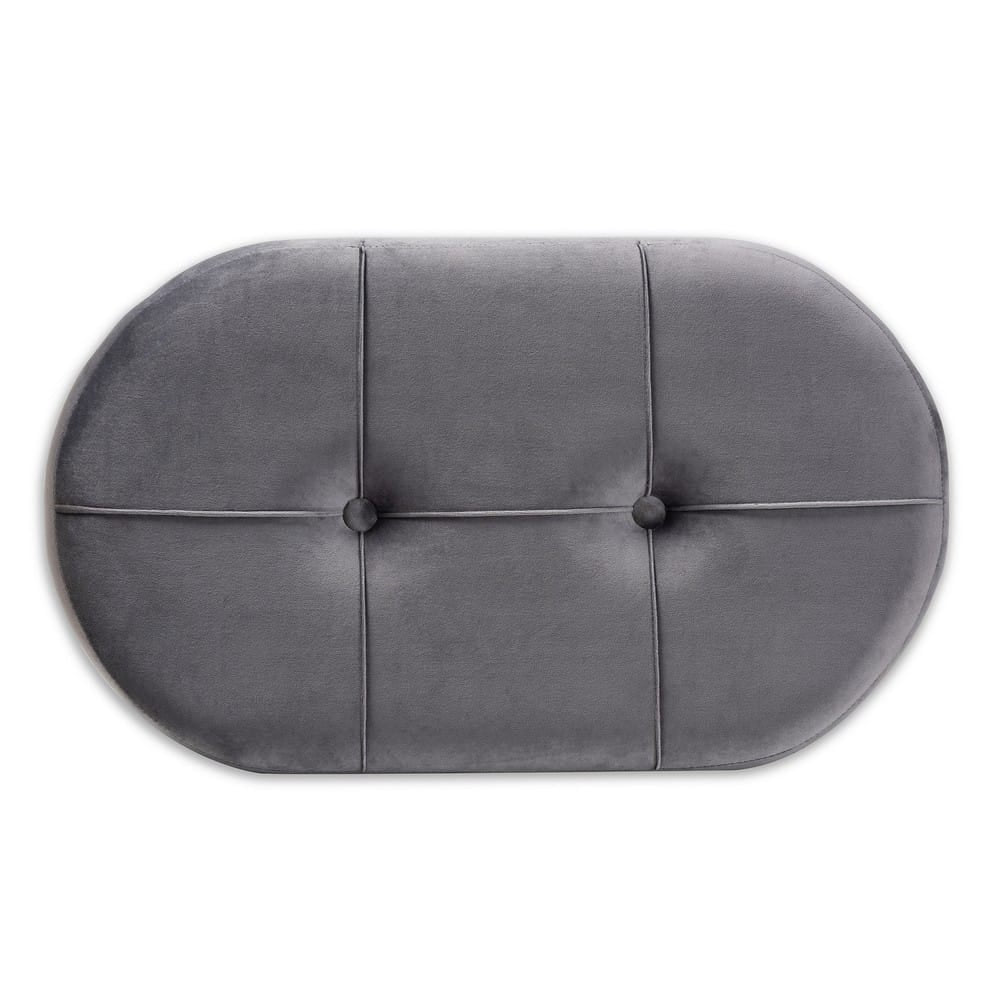 Baxton Studio - Simone Ottoman in Grey/Natural - JY19A222-Grey/Natural-Otto view 4