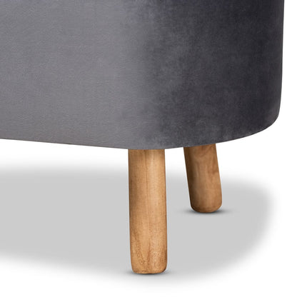 Baxton Studio - Simone Ottoman in Grey/Natural - JY19A222-Grey/Natural-Otto view 5