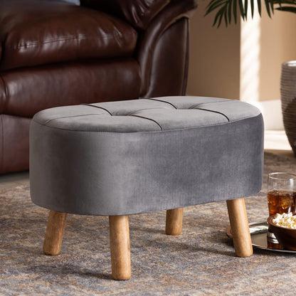 Baxton Studio - Simone Ottoman in Grey/Natural - JY19A222-Grey/Natural-Otto view 6