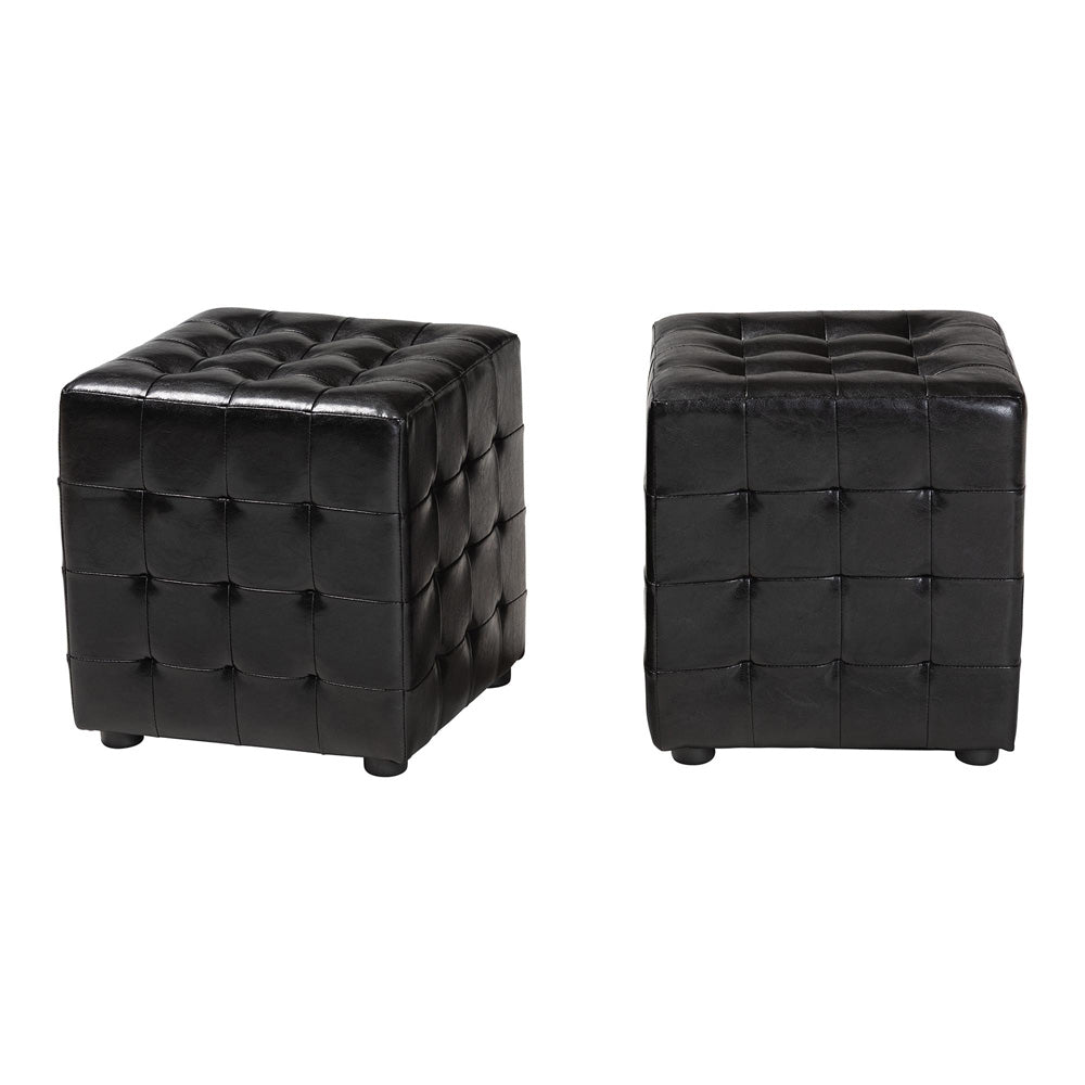Baxton Studio - Siskal Set of 2 Ottomans in Black - BH-5589-BLACK-OTTO view 1