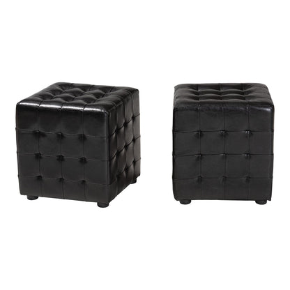 Baxton Studio - Siskal Set of 2 Ottomans in Black - BH-5589-BLACK-OTTO view 1