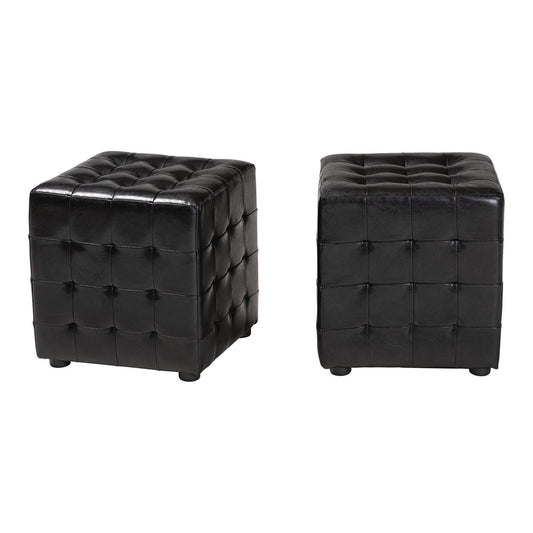 Baxton Studio - Siskal Set of 2 Ottomans in Black - BH-5589-BLACK-OTTO view 1