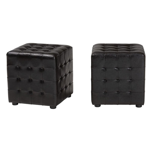 Baxton Studio - Siskal Set of 2 Ottomans in Dark Brown - BH-5589-DARK BROWN-OTTO view 1