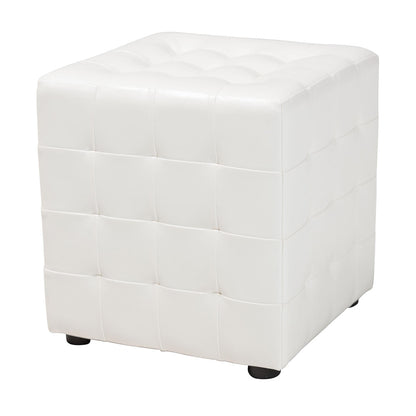 Baxton Studio - Siskal Set of 2 Ottomans in White - BH-5589-WHITE-OTTO view 2