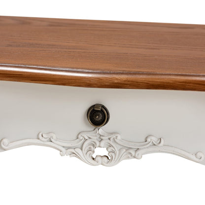 Baxton Studio - Sophie Vanity Table in White/Brown - 132050-White-Console view 5
