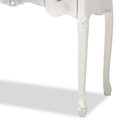 Baxton Studio - Sophie Vanity Table in White/Brown - 132050-White-Console view 6