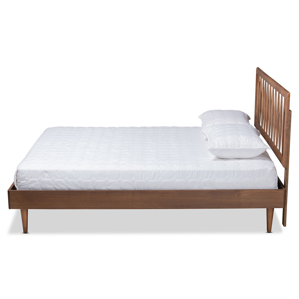 Baxton Studio - Sora Full Size Bed in Ash Walnut - Sora-Ash Walnut-Full view 2