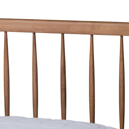 Baxton Studio - Sora Full Size Bed in Ash Walnut - Sora-Ash Walnut-Full view 4
