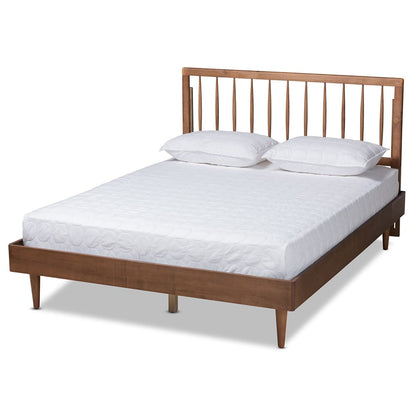 Baxton Studio - Sora King Size Bed in Ash Walnut - Sora-Ash Walnut-King view 1