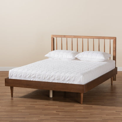 Baxton Studio - Sora Queen Size Bed in Ash Walnut - Sora-Ash Walnut-Queen view 7