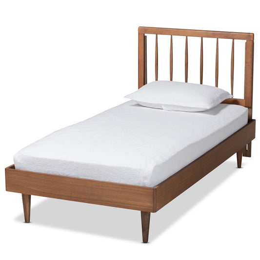 Baxton Studio - Sora Twin Size Bed in Ash Walnut - Sora-Ash Walnut-Twin view 1