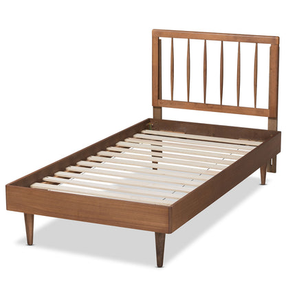 Baxton Studio - Sora Twin Size Bed in Ash Walnut - Sora-Ash Walnut-Twin view 3